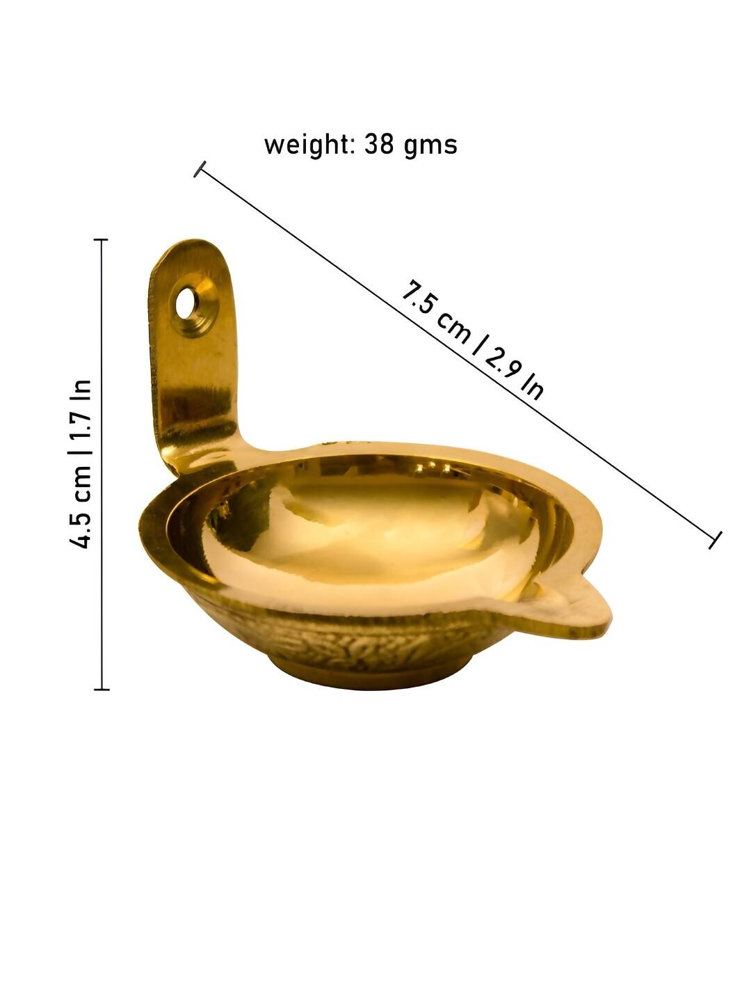 Spillbox Gold-Toned Brass Akdam Deewar Round Pooja Essential