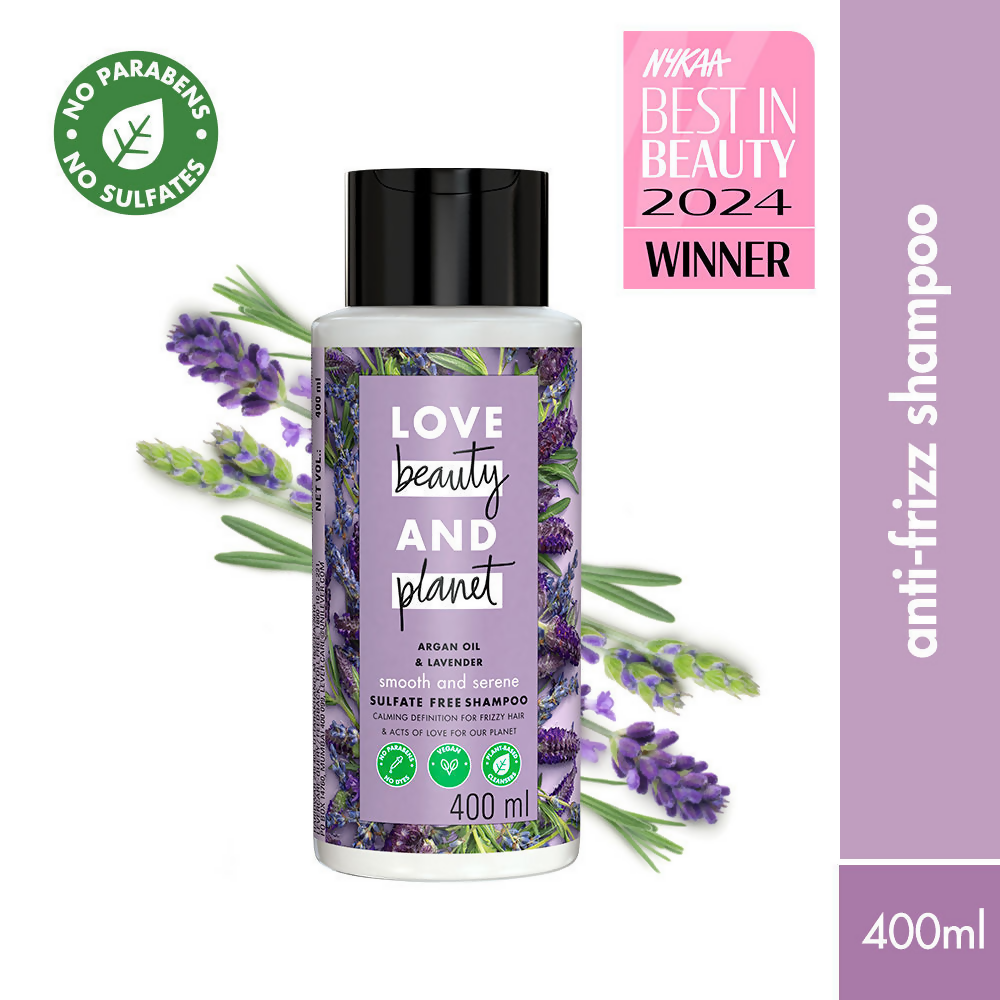 Love Beauty And Planet Argan Oil And Lavender Sulphate Free Shampoo For Dry & Frizzy Hair