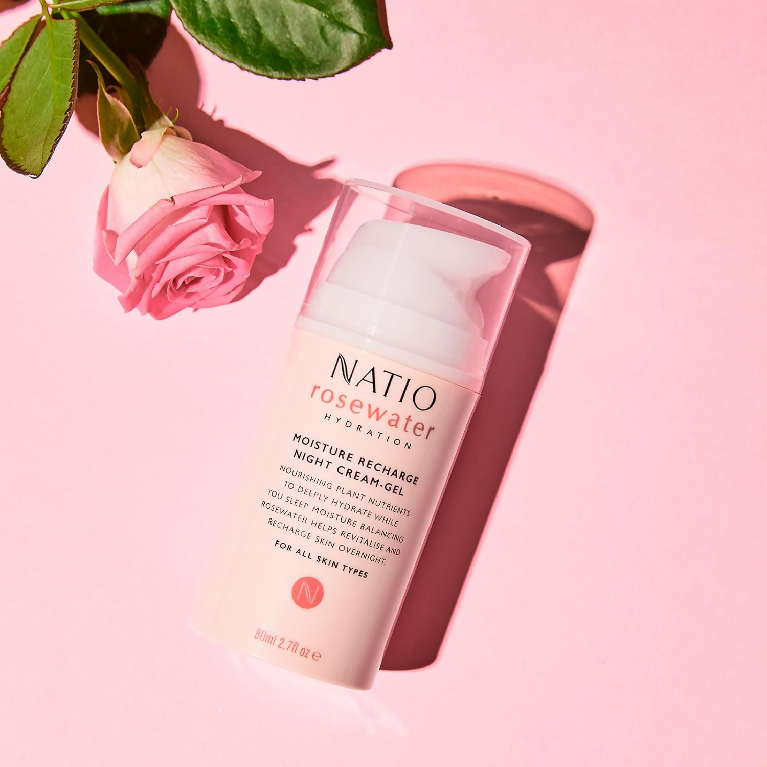 Natio Rosewater Moisture Recharge Night Cream Gel