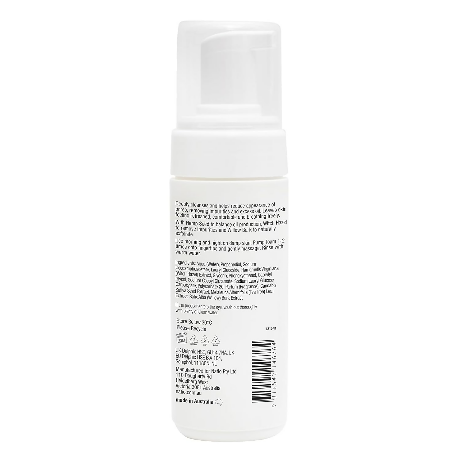 Natio Clear Oil Control Foam Cleanser