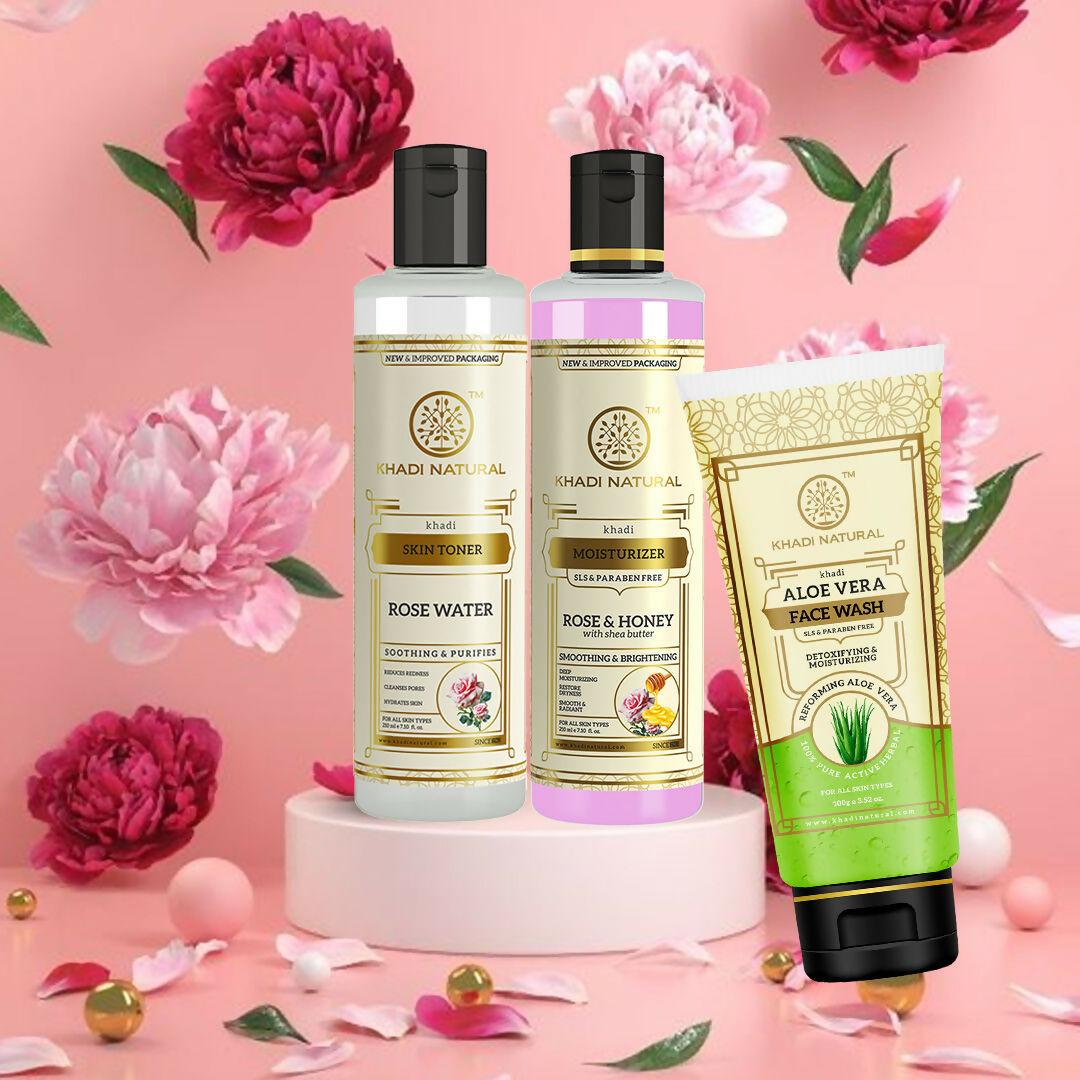 Khadi Natural Glowing Skin Combo - Wash, Tone & Moisturize