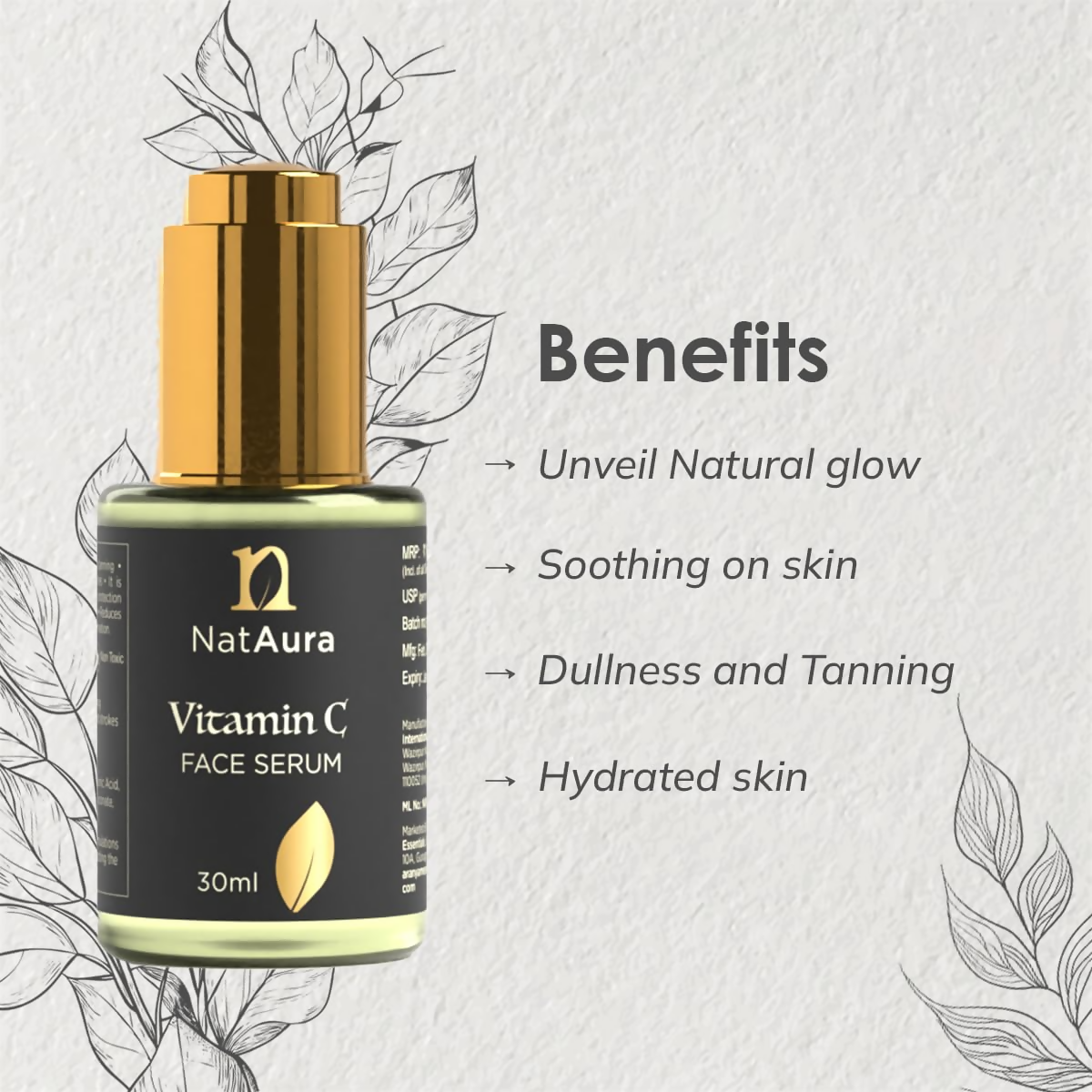 NatAura Vitamin C Serum With Hyaluronic Acid