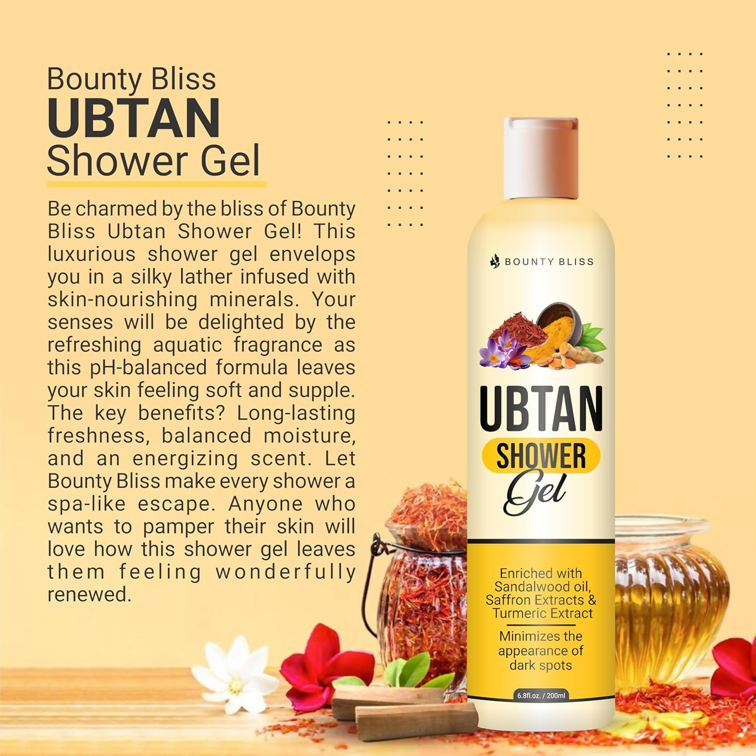 Bounty Bliss Ubtan Shower Gel - Nourishing Natural Cleanser