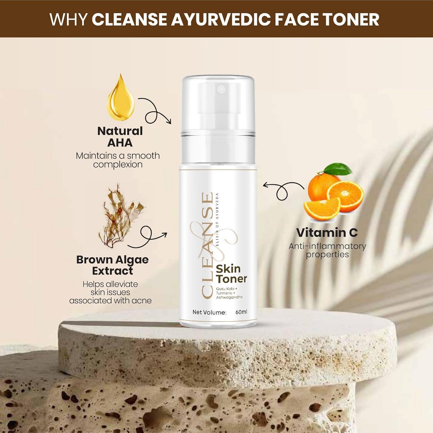 Cleanse Ayurveda Face Toner For Glowing Skin