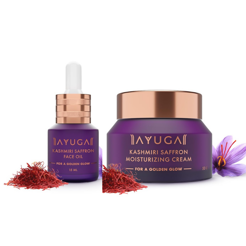 Ayuga Kashmiri Saffron Face Oil & Moisturizing Cream Combo