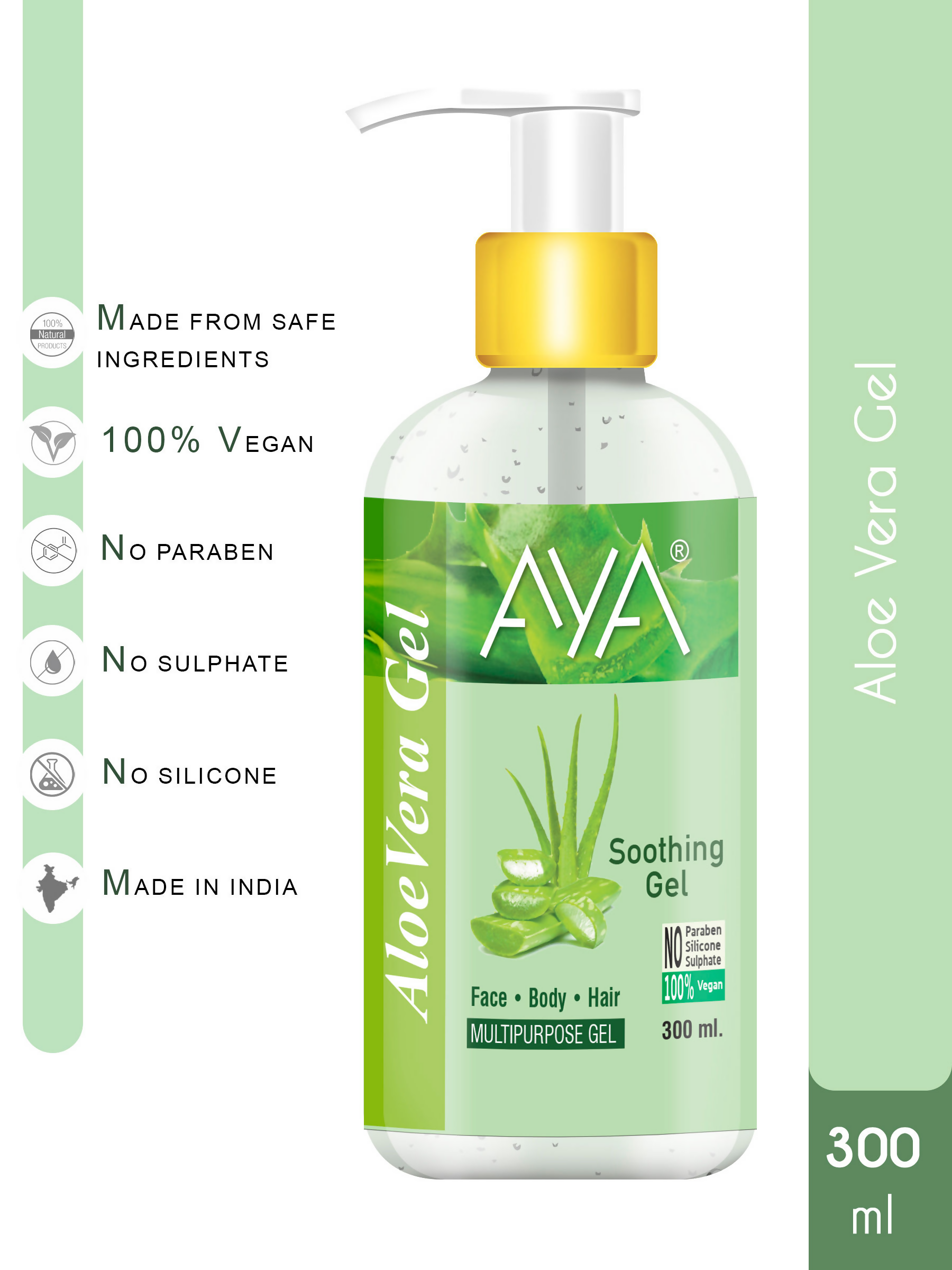 AYA Multipurpose Aloe Vera Gel For Face, Hair & Body
