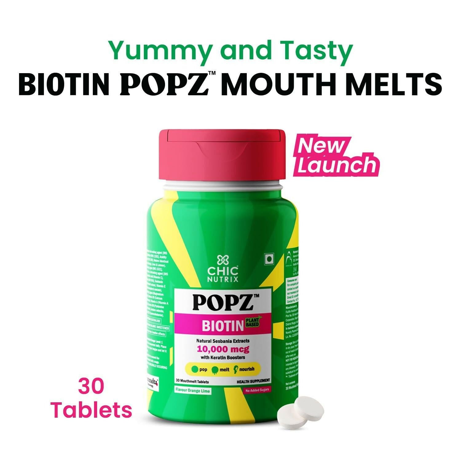 Chicnutrix Popz Biotin Melts - For Stronger & Thicker Hair