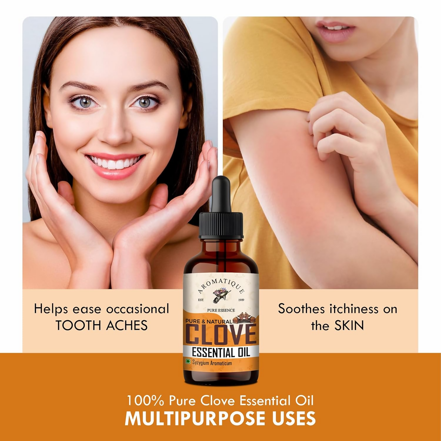Aromatique Pure Clove Oil For Teeth Pain- Natural Aromatic Essence