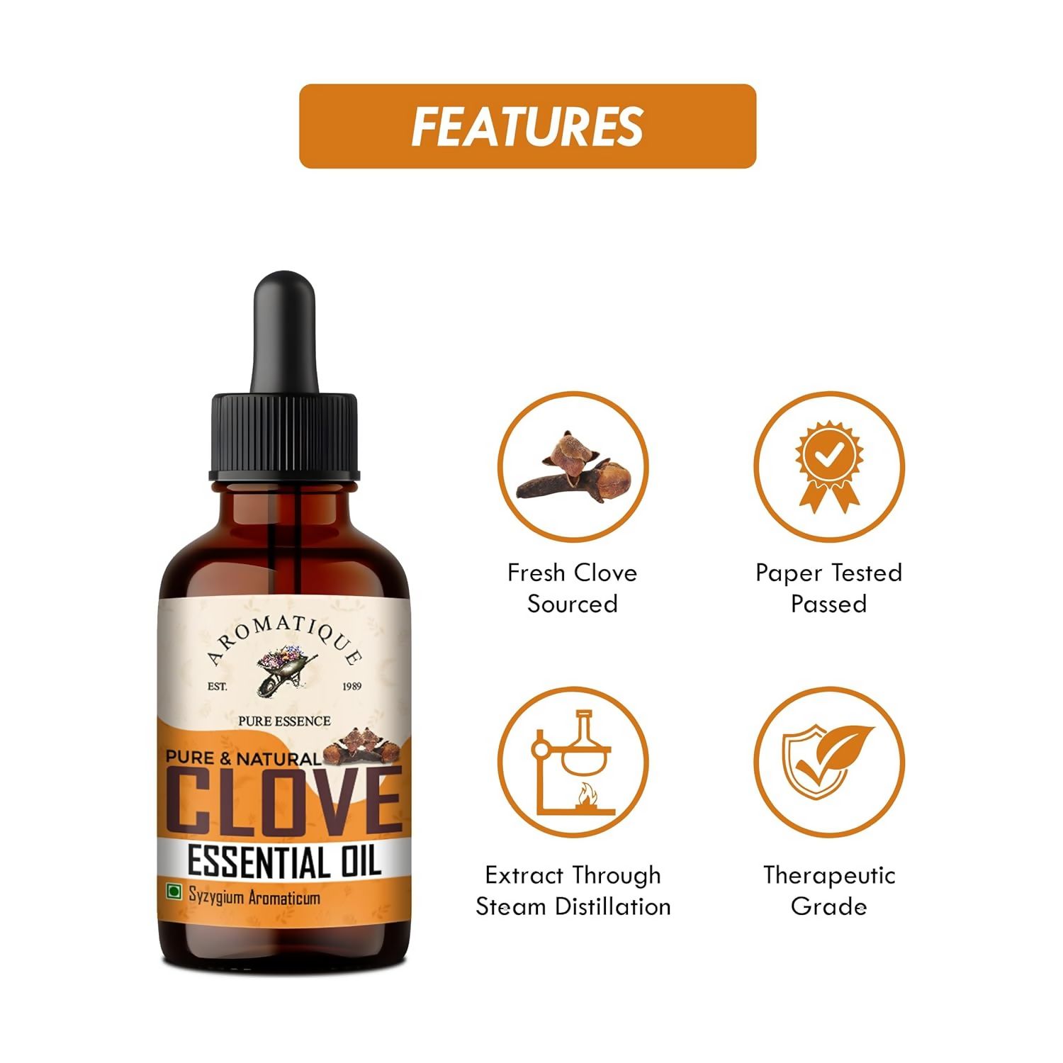 Aromatique Pure Clove Oil For Teeth Pain- Natural Aromatic Essence