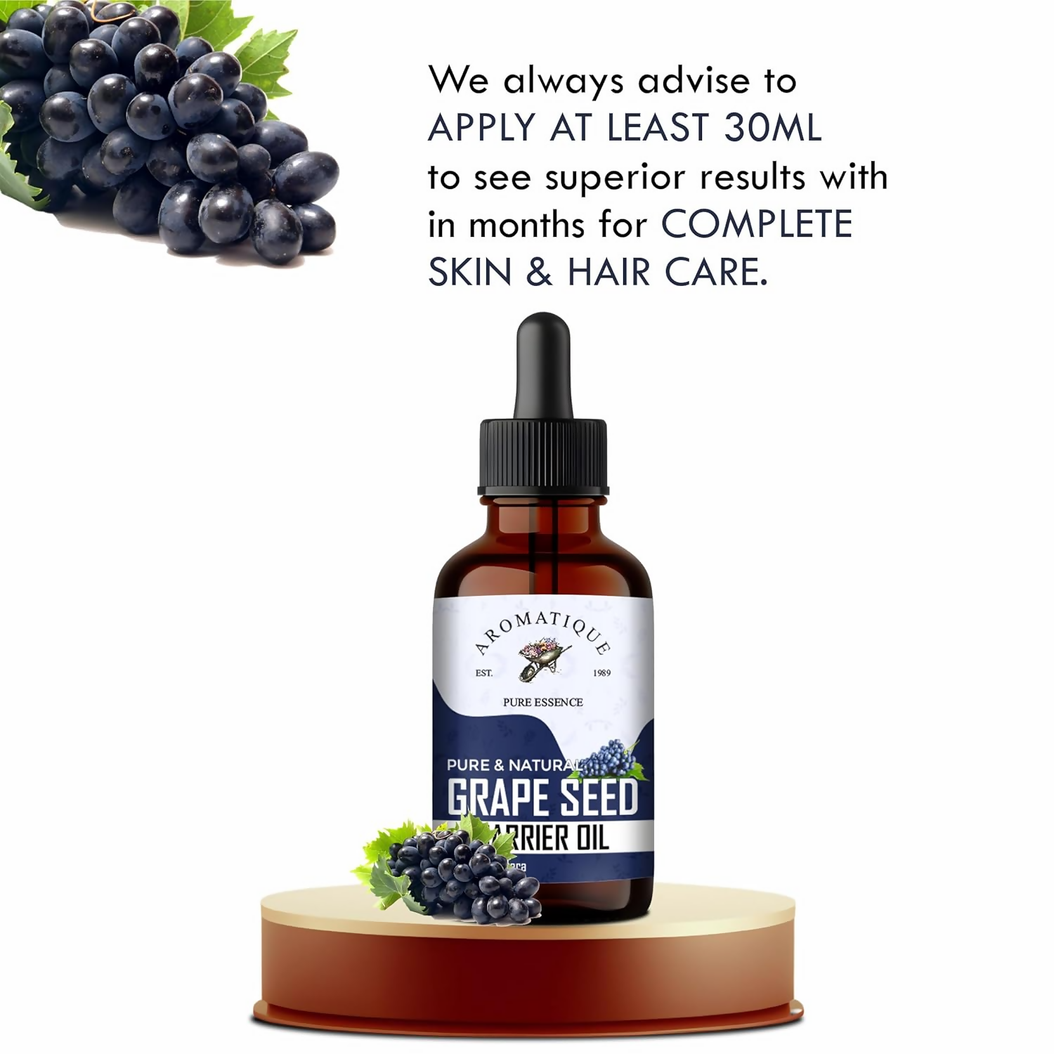Aromatique Pure Grape Seed Oil For Hair & Skin