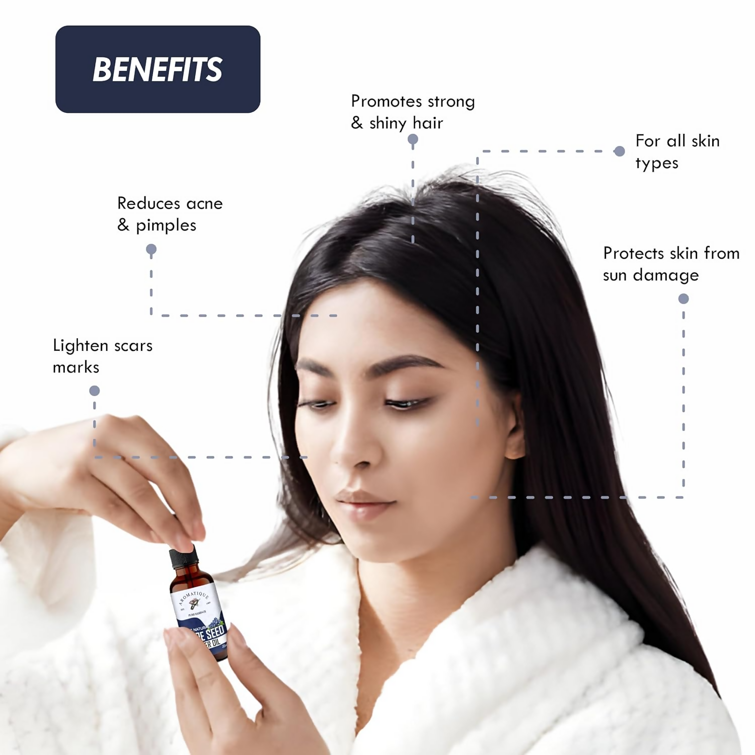 Aromatique Pure Grape Seed Oil For Hair & Skin