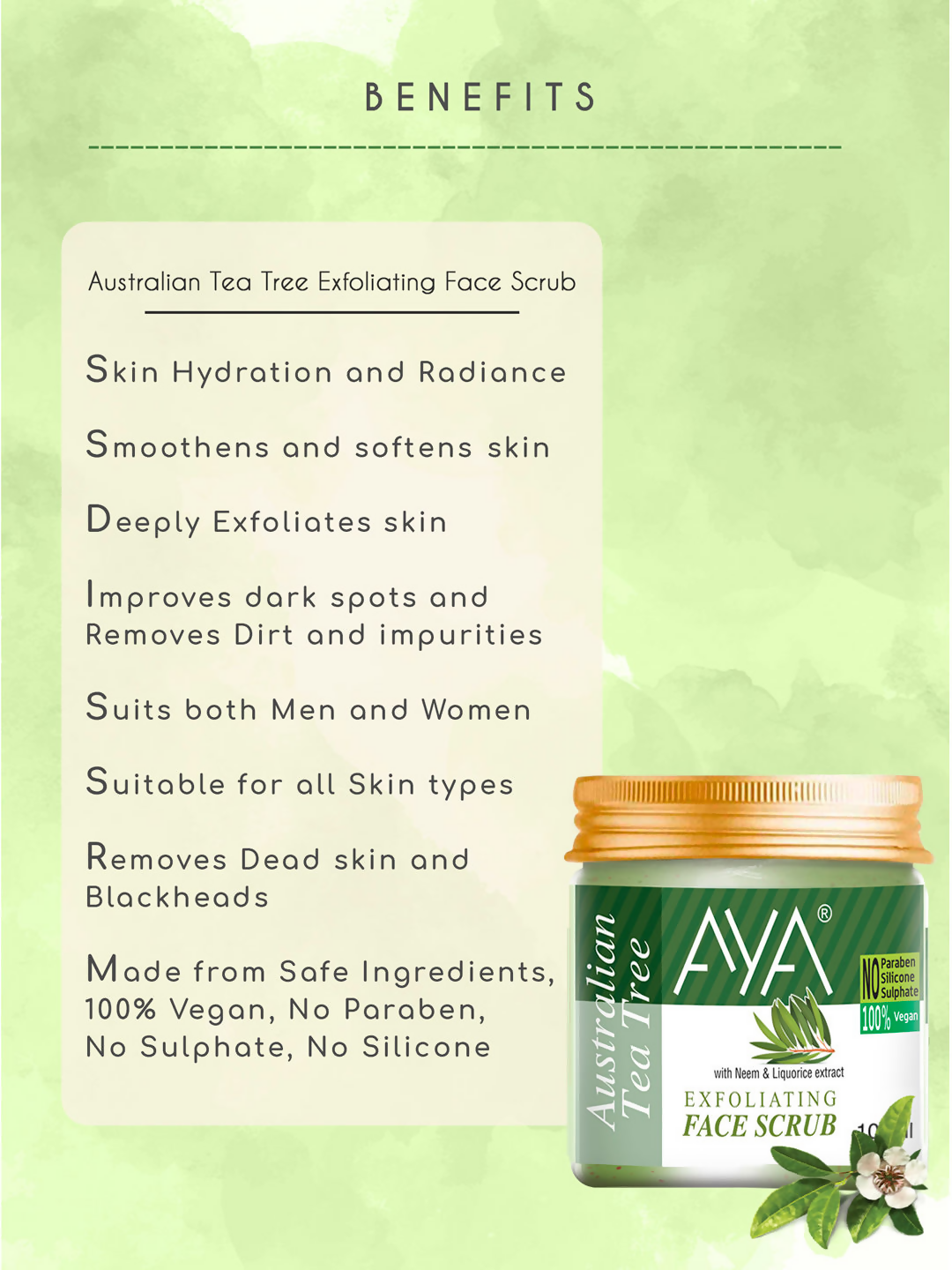 AYA Tea Tree Exfoliating Face Scrub