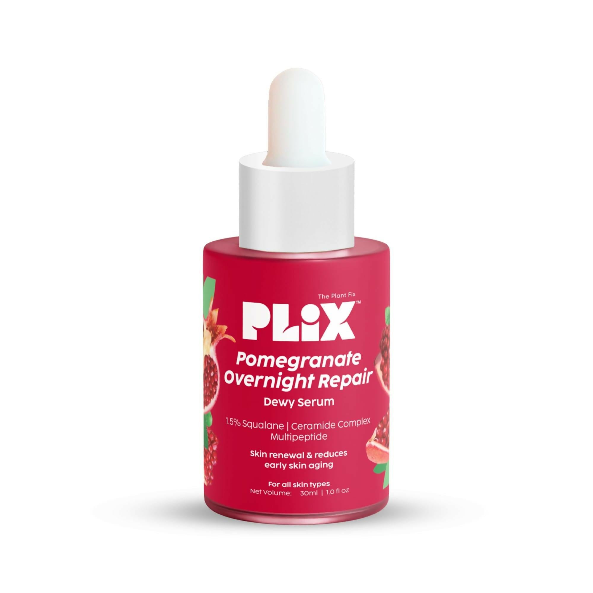 PLIX The Plant Fix Pomegranate Overnight Repair Dewy Serum - Reduce Fine Lines & Wrinkles