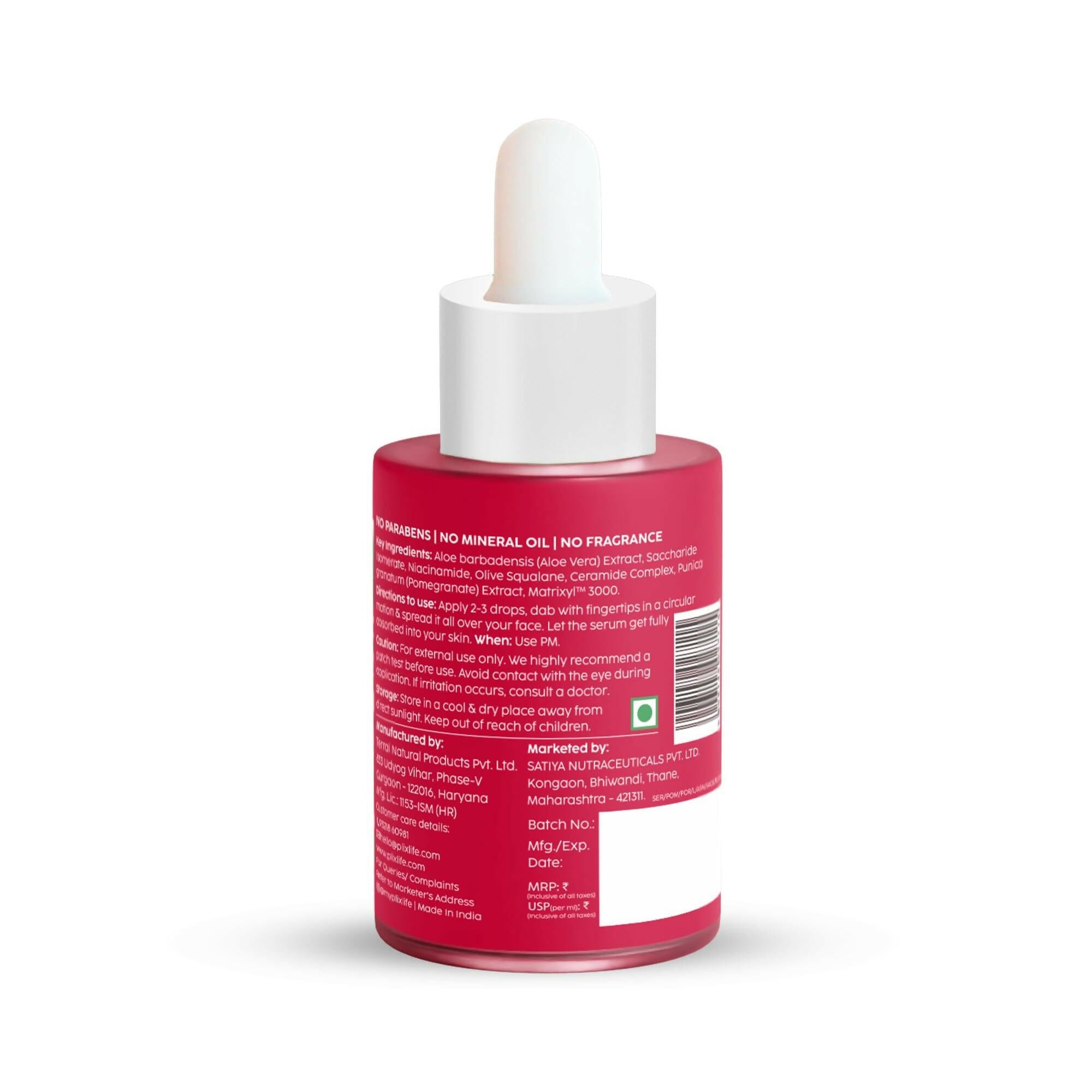 PLIX The Plant Fix Pomegranate Overnight Repair Dewy Serum - Reduce Fine Lines & Wrinkles