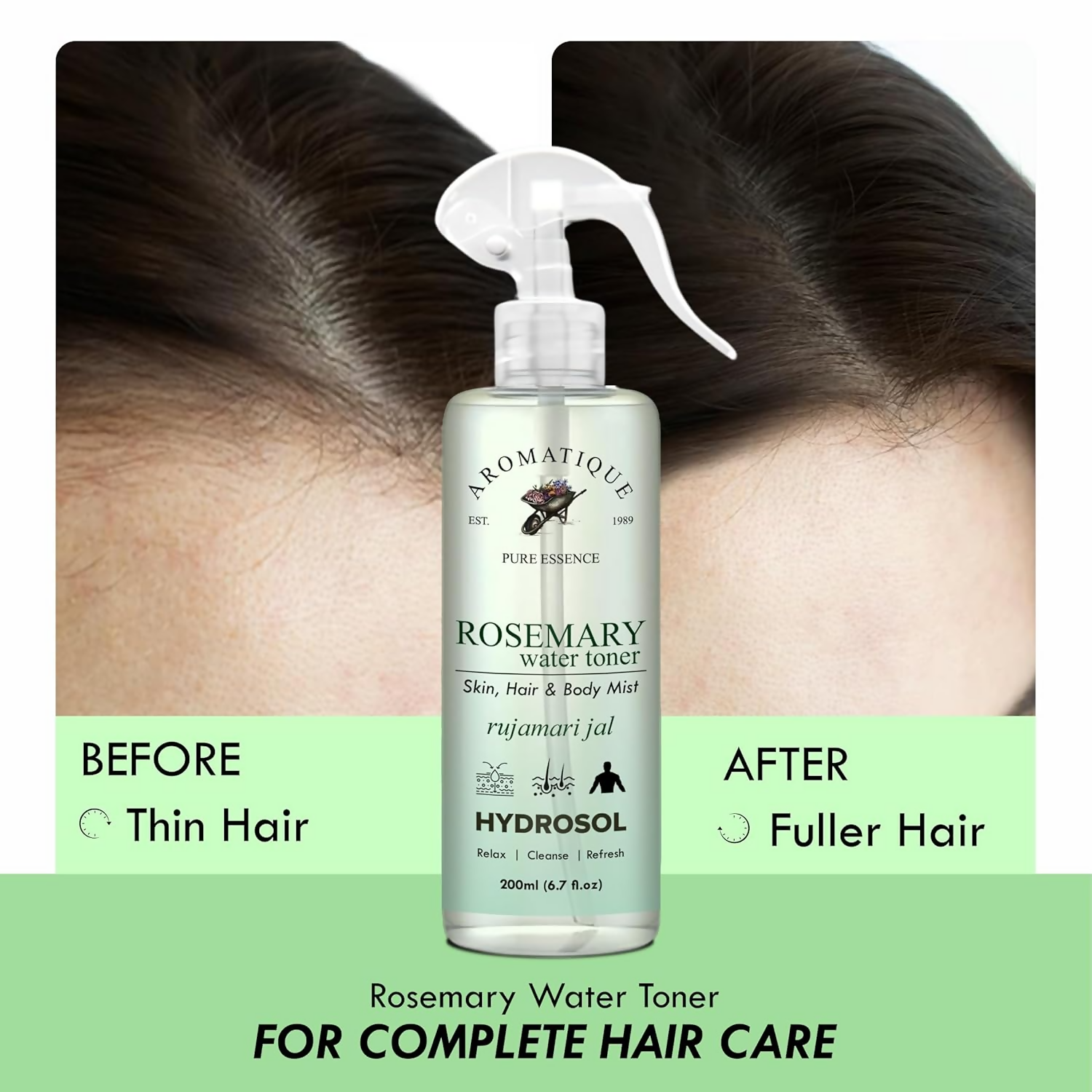 Aromatique Rosemary Water, Rose Mary Water for Hair, Rosemary Hair Mist, Strengthens Hair