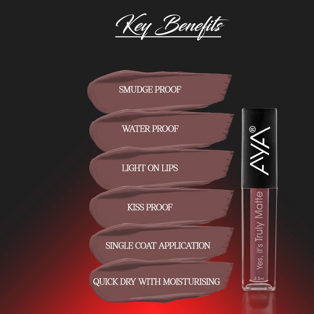 AYA Yes It's Truly Matte Liquid Lipstick - 01 Cool Nude