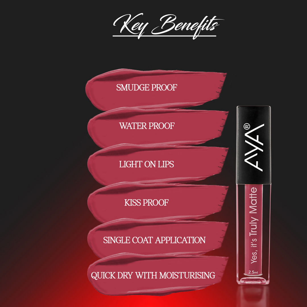 AYA Yes It's Truly Matte Liquid Lipstick - 06 Cherry Bomb