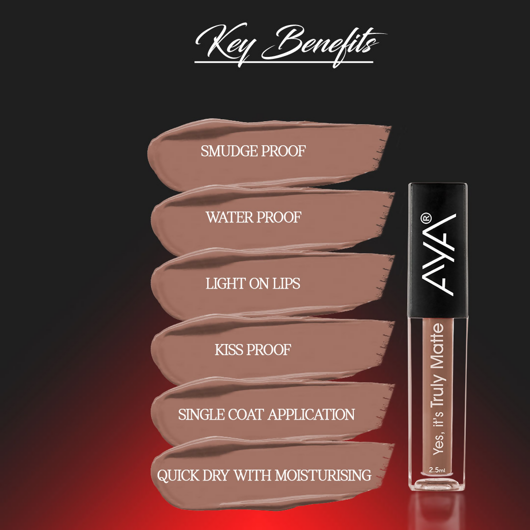 AYA Yes It's Truly Matte Liquid Lipstick - 08 Caramel Latte