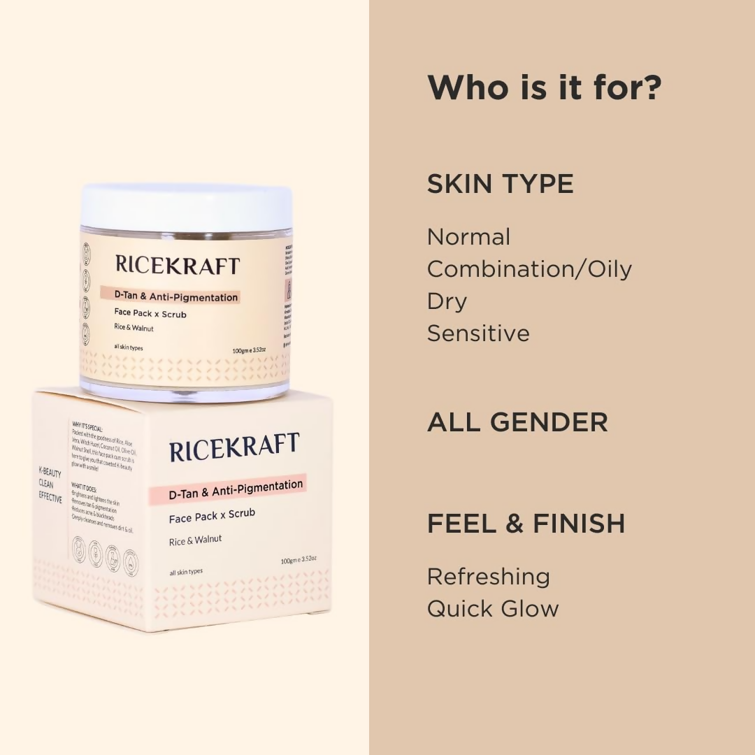 RiceKraft Twin Action De Tan Face Pack cum scrub