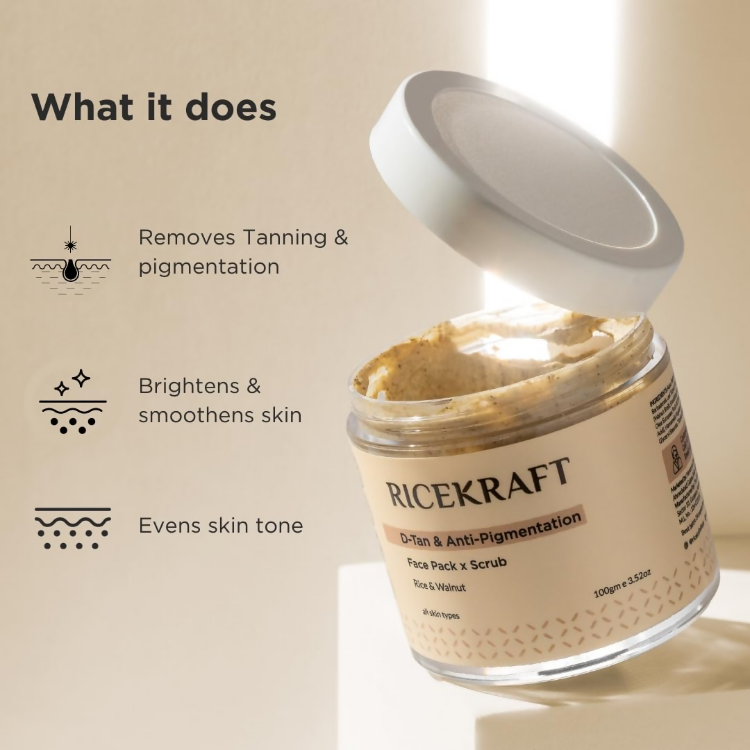 RiceKraft Twin Action De Tan Face Pack cum scrub