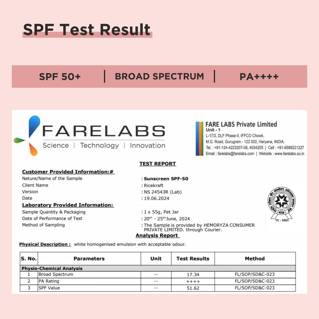 Ricekraft SPF 50+ Korean Sunscreen