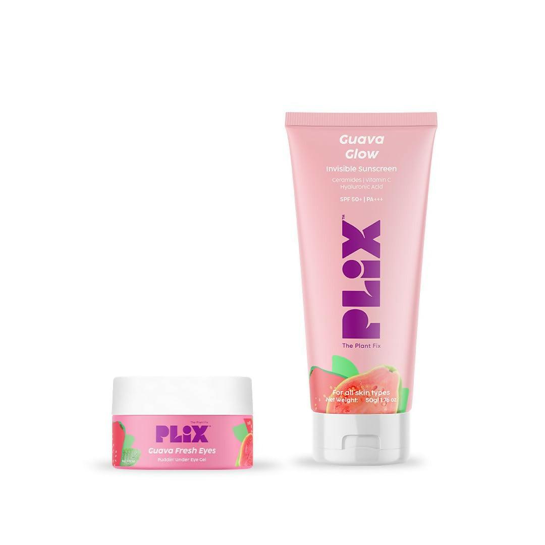 PLIX The Plant Fix Under-Eye Gel and SPF 50+ Guava Glow Sunscreen Combo