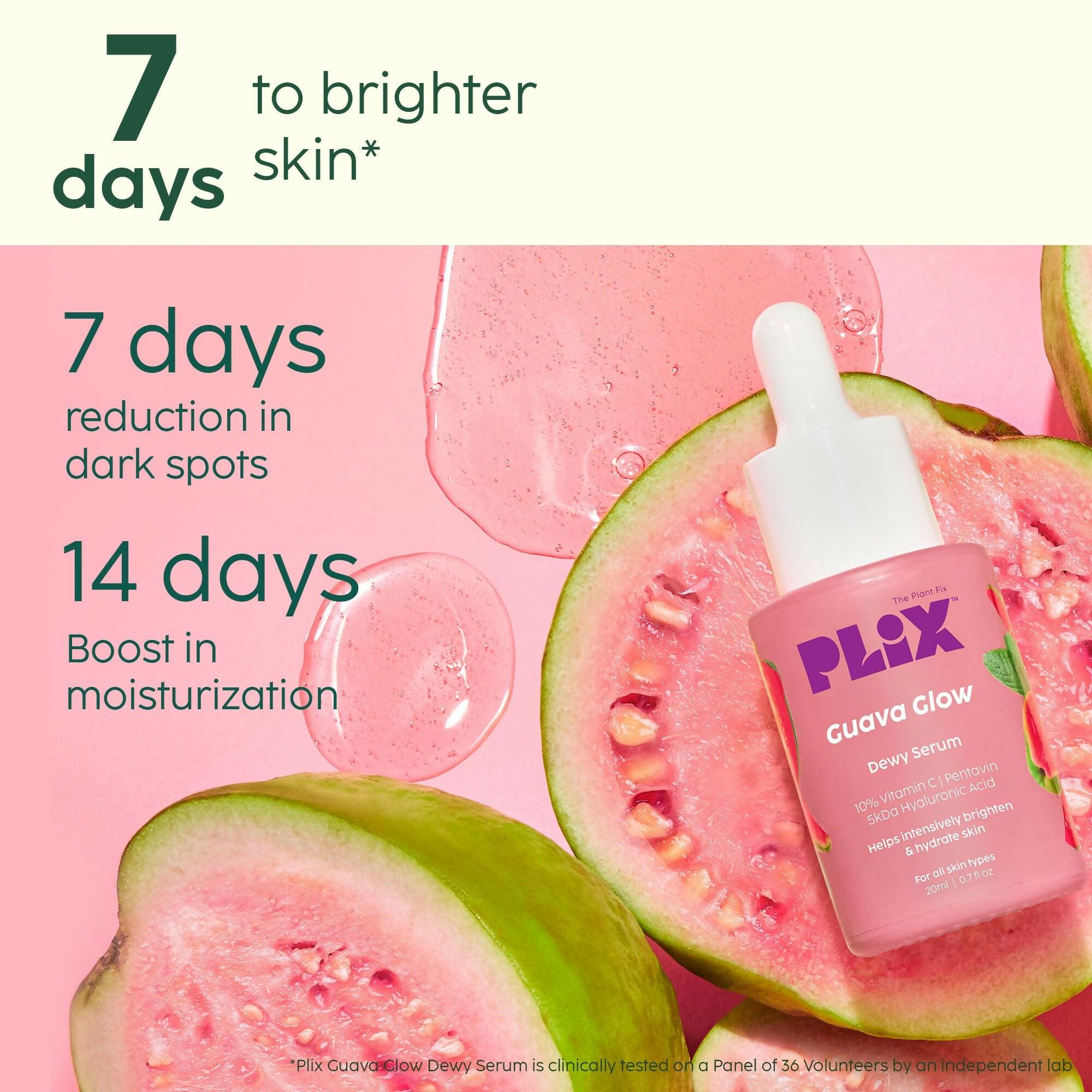 PLIX The Plant Fix SPF 50+ Guava Glow Sunscreen & 10% Vitamin C Guava Face Serum