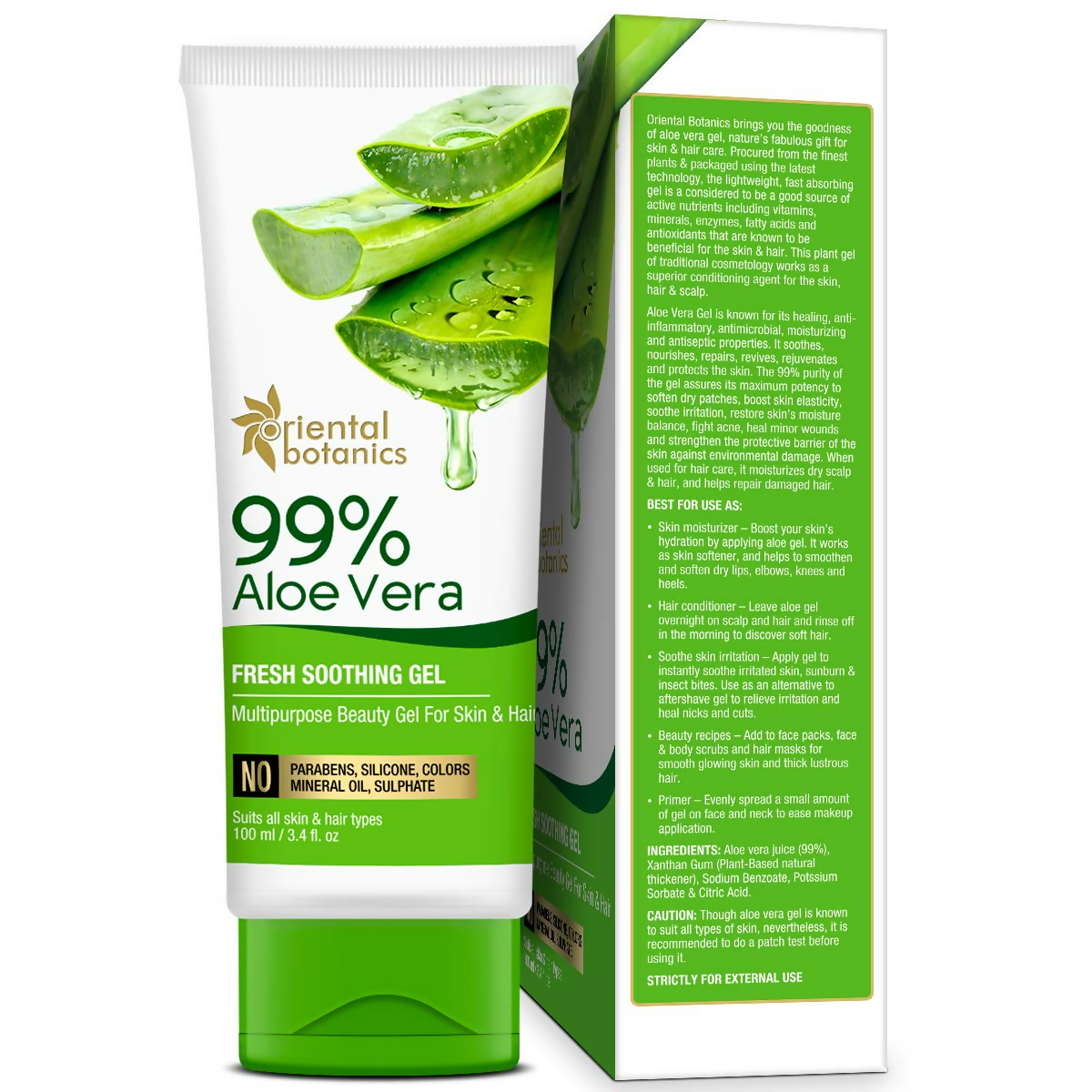 Oriental Botanics 99% Aloe Vera Fresh Soothing Gel For Skin & Hair