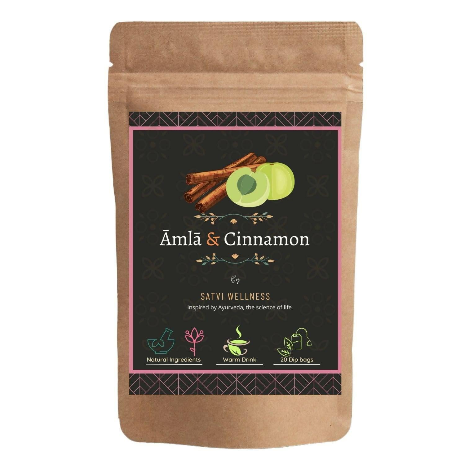 Satvi Wellness Amla Cinnamon Tea | Blend Of Amla And Cinnamon | Blend Of Indian Gooseberry And Cinnamon