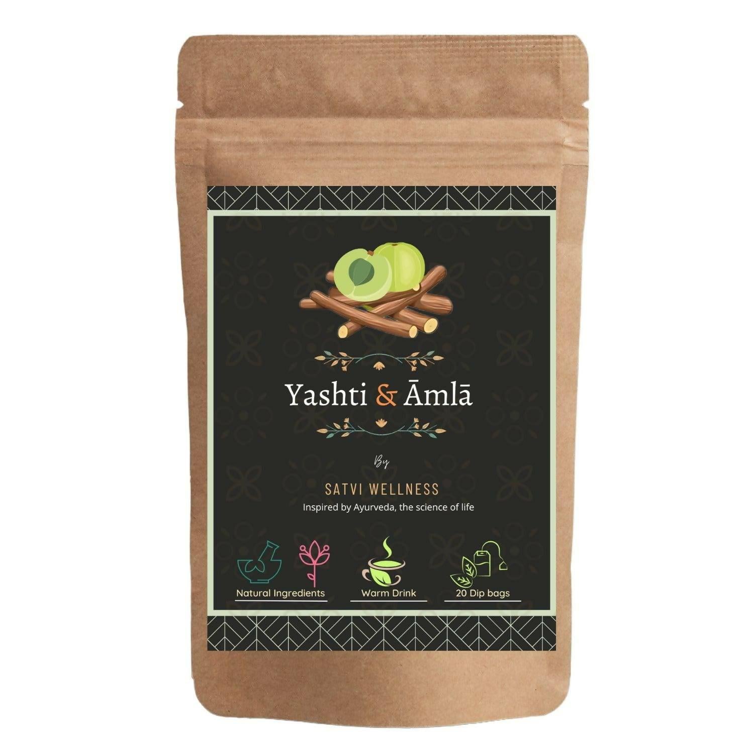Satvi Wellness Yashtimadhu Amla Tea | Yashti Amala | Blend Of Liquorice And Indian Gooseberry