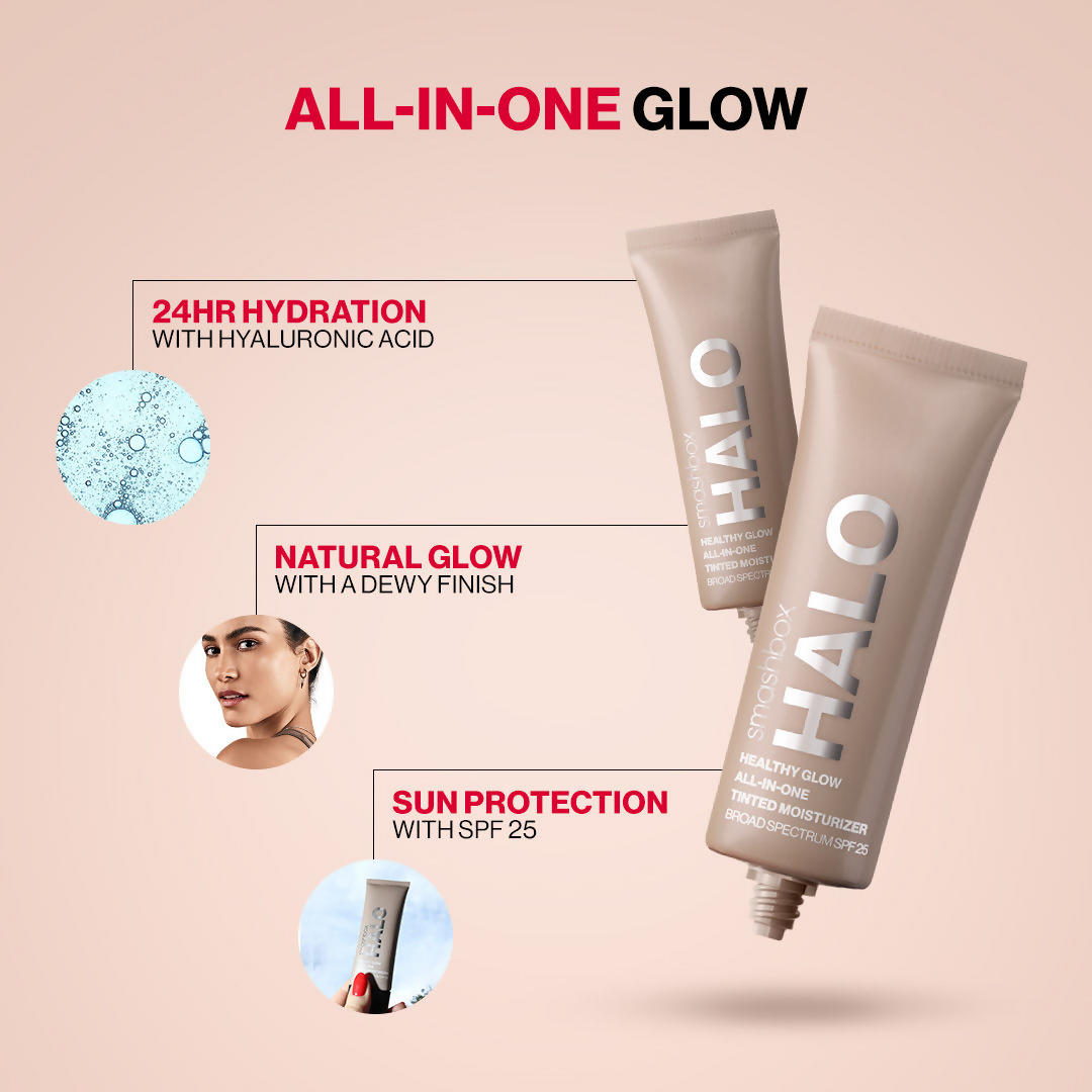 Smashbox Halo Healthy Glow All-In-One Tinted Moisturizer Foundation With SPF 25 (Skin Tint) - Light Medium