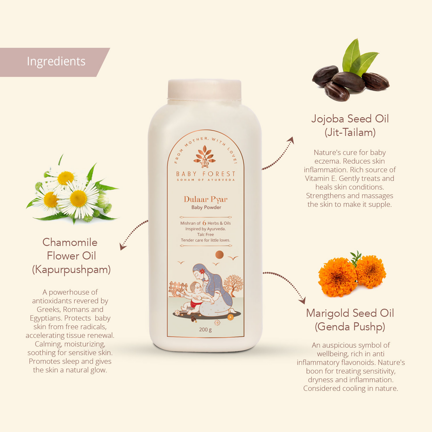 Baby Forest Dulaar Pyar Talc-Free Baby Powder