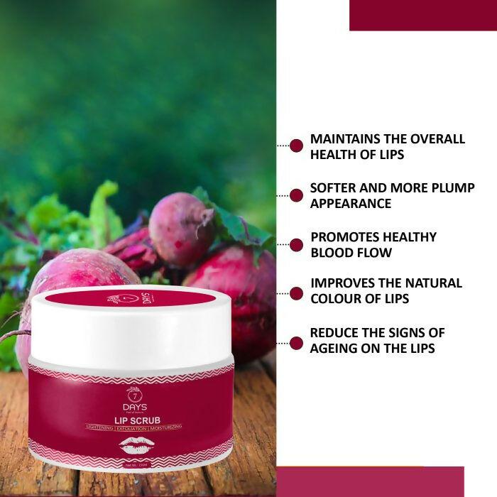 7 Days Organic Beetroot Lightening Balm for Dark, Chapped & Pigmented Lips Scrub