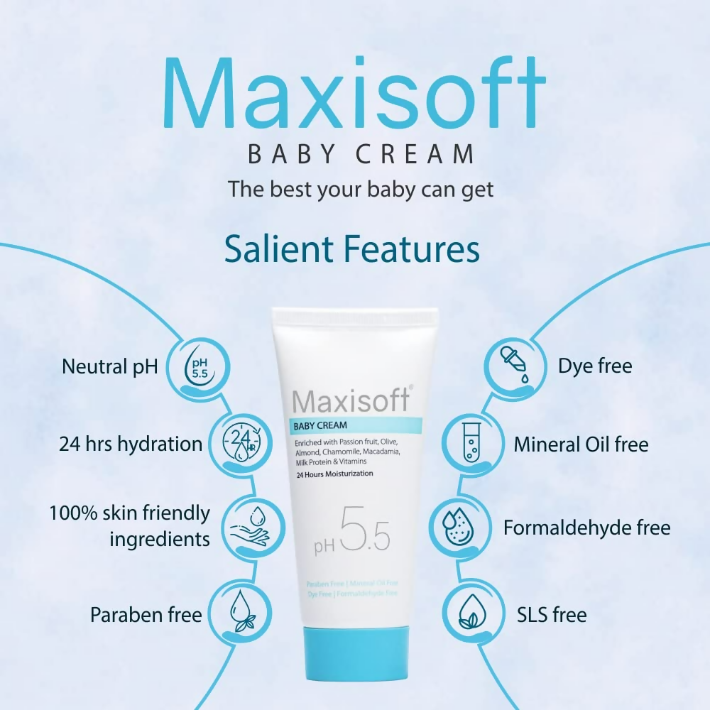 Maxisoft Natural Baby Cream Deep Moisturisation For Soft Baby Skin