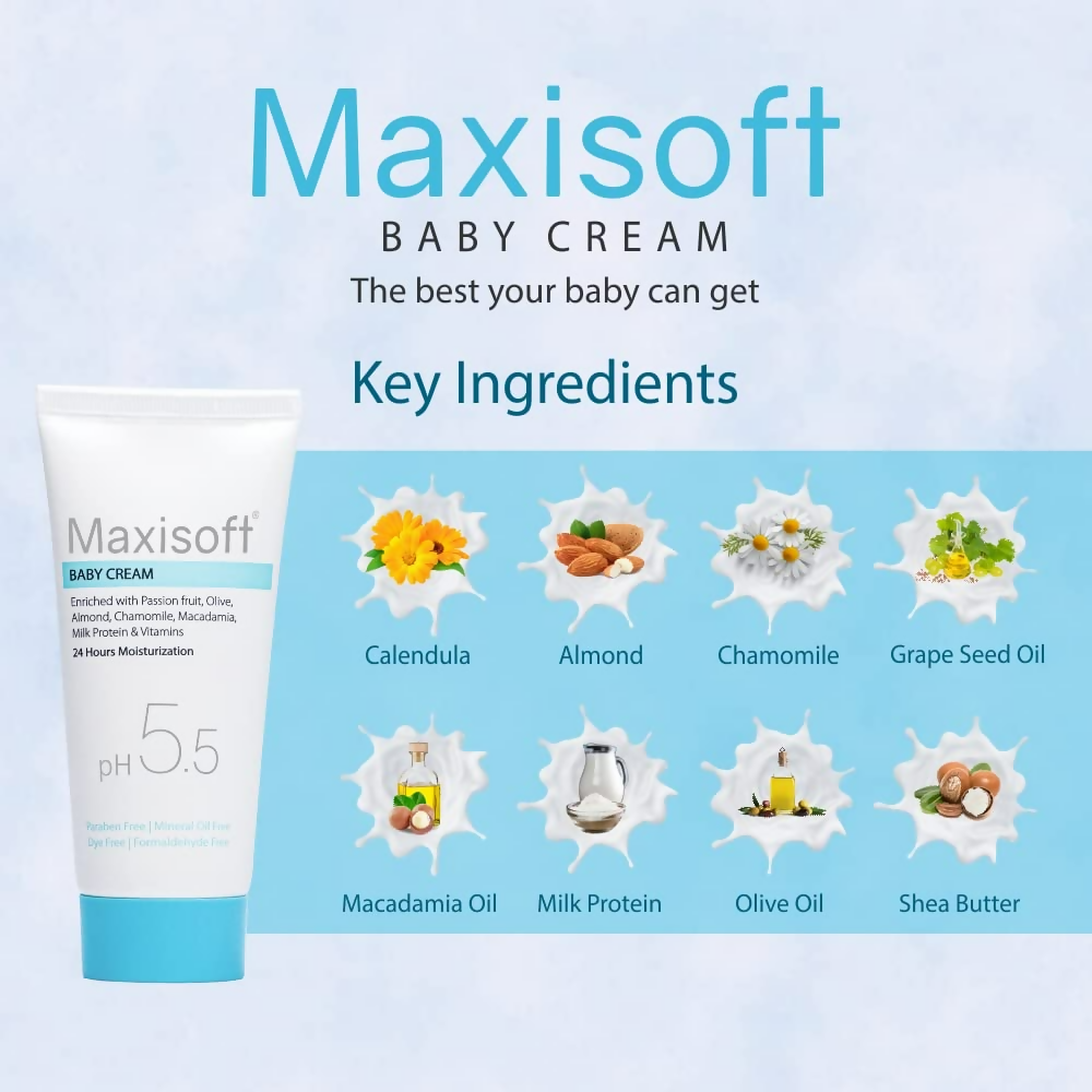 Maxisoft Natural Baby Cream Deep Moisturisation For Soft Baby Skin