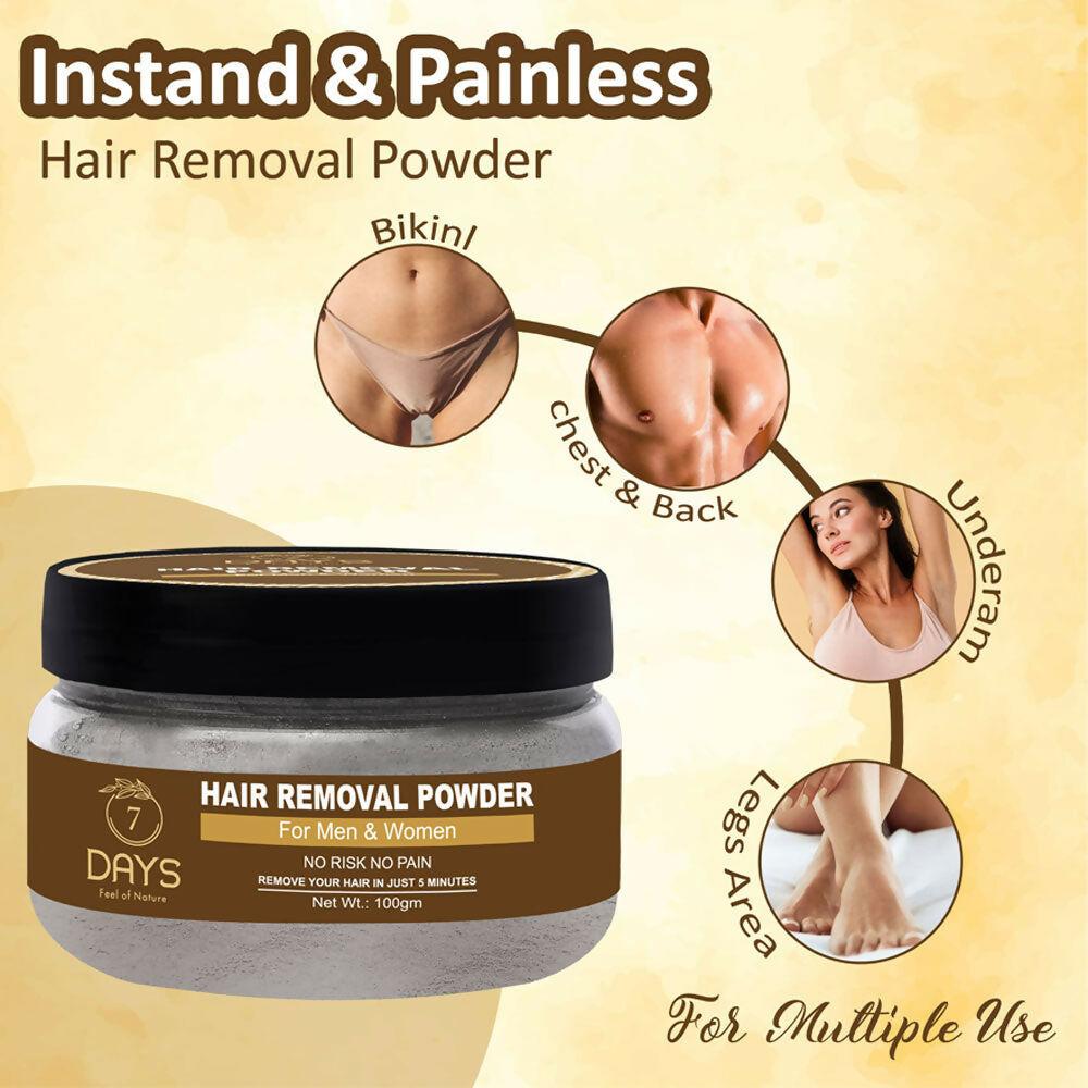 7 Days Pure Hair Removal Powder Three in one Use For Powder D-Tan Skin, Removing Hair Cream