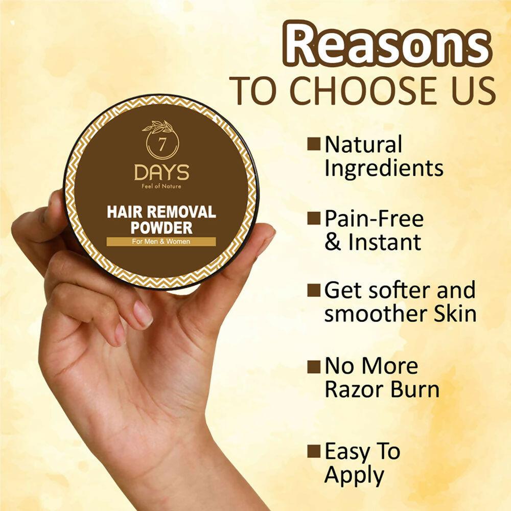 7 Days Pure Hair Removal Powder Three in one Use For Powder D-Tan Skin, Removing Hair Cream