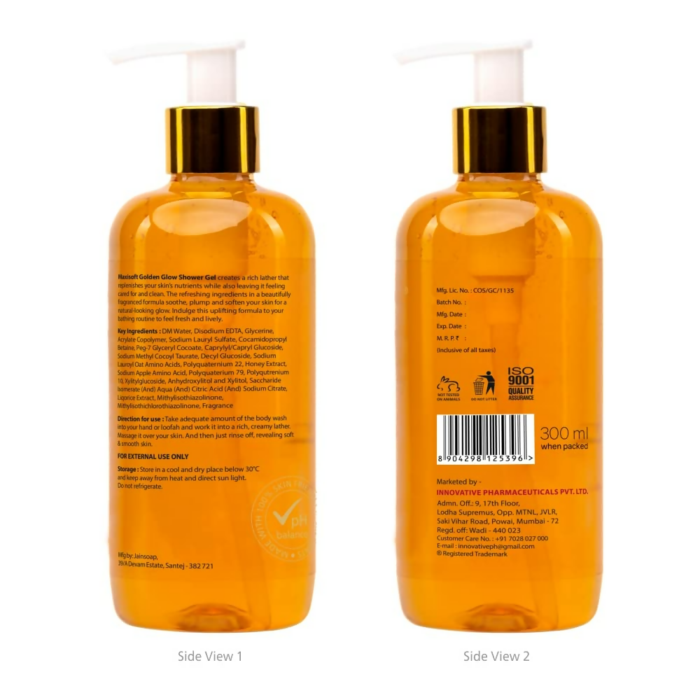 Maxisoft Golden Glow Shower Gel Refreshing & Hydrating pH Balanced