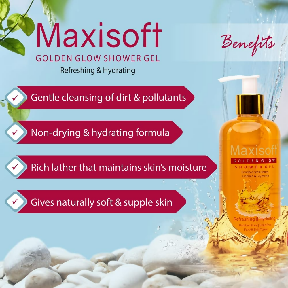 Maxisoft Golden Glow Shower Gel Refreshing & Hydrating pH Balanced