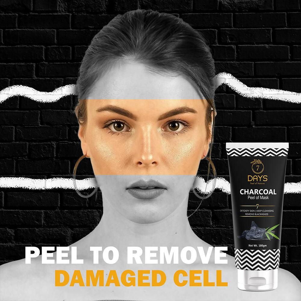 7 Days Activated Charcoal Face Mask - Peel Off - No Parabens & Mineral Oils