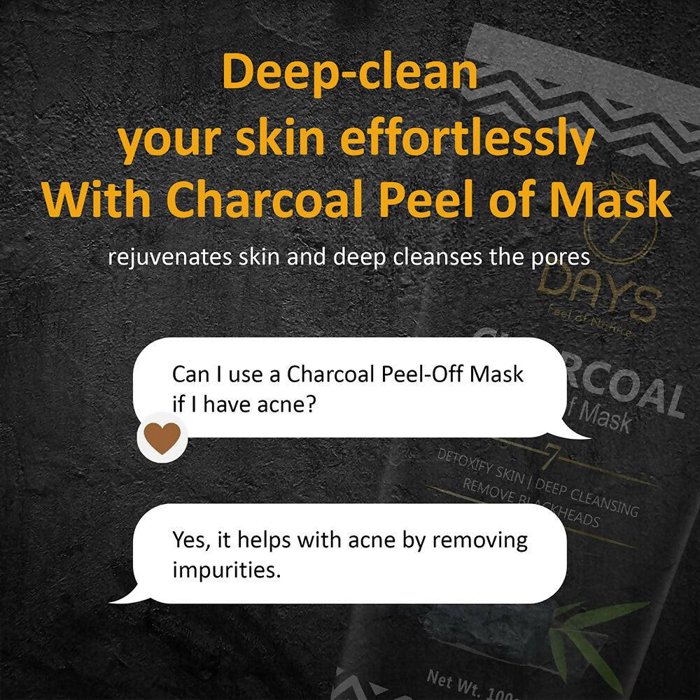 7 Days Activated Charcoal Face Mask - Peel Off - No Parabens & Mineral Oils