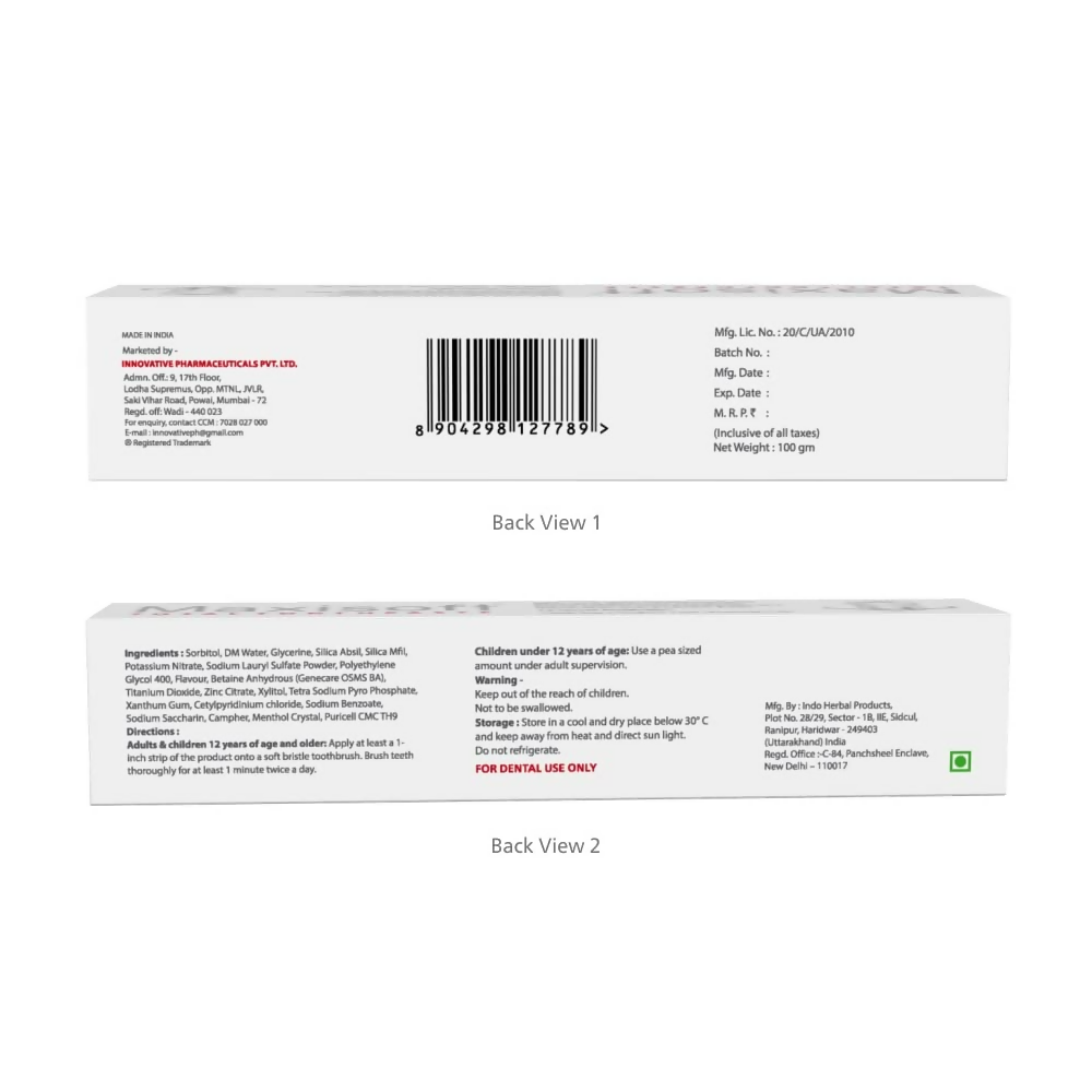 Maxisoft Total Toothpaste With Akarkara Babool Bakul Camphor Elaichi Pipli & Clove