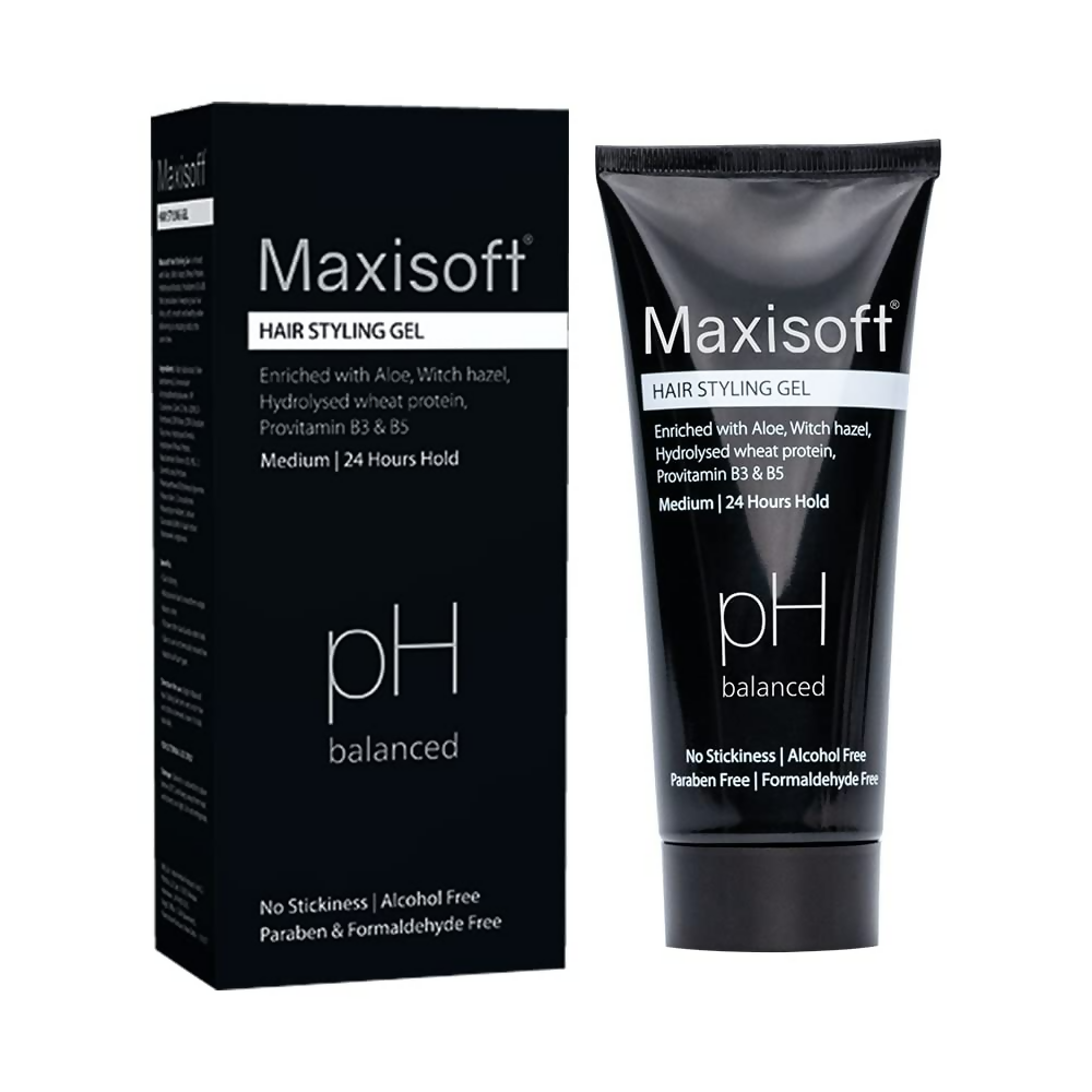 Maxisoft Hair Styling Gel With Aloe Vera Witch Hazel Extract Hydrolyzed Keratin & Pro Vitamin B3 & B5 pH Balanced