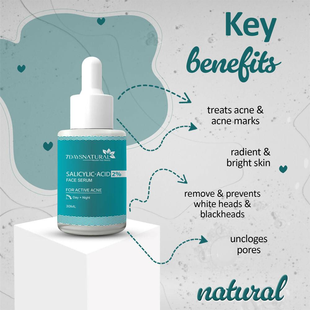 7 Days 2% Salicylic Acid Serum for Acne, Blackheads & Whiteheads Removal