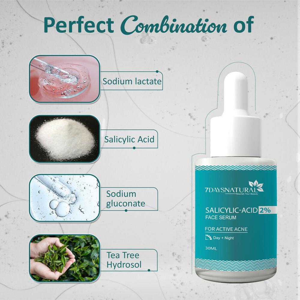 7 Days 2% Salicylic Acid Serum for Acne, Blackheads & Whiteheads Removal
