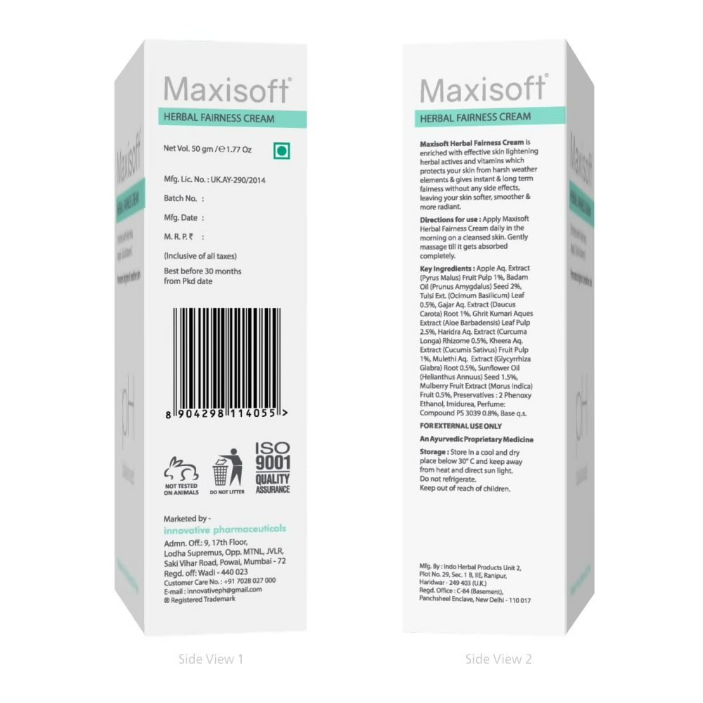 Maxisoft Herbal Fairness Cream Glowing Skin