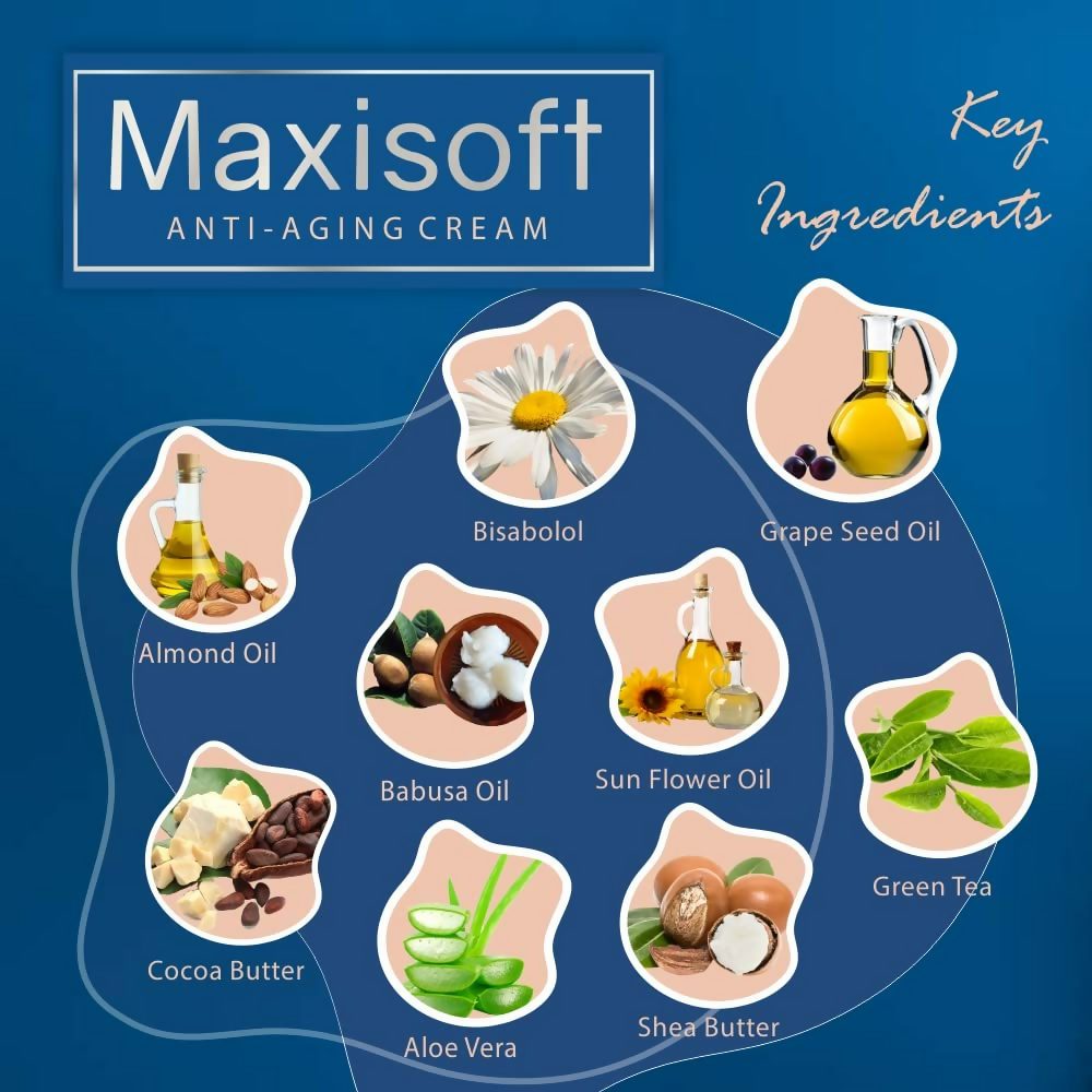 Maxisoft Anti Aging Cream Reduces Fine Lines, Wrinkles & Age Spots