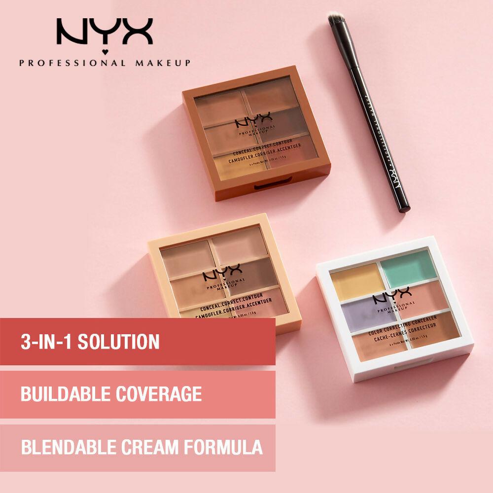 NYX Professional Makeup Conceal, Correct, Contour Palette - Color Correcting Concealer
