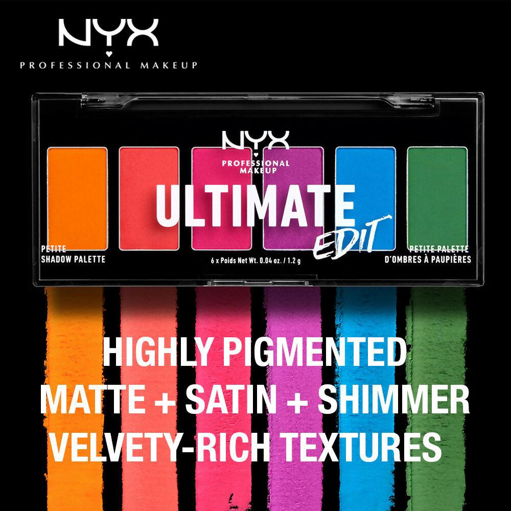 NYX Professional Makeup Ultimate Edit Petite 6 Color Shadow Palette Brights (1.2 gm Each)