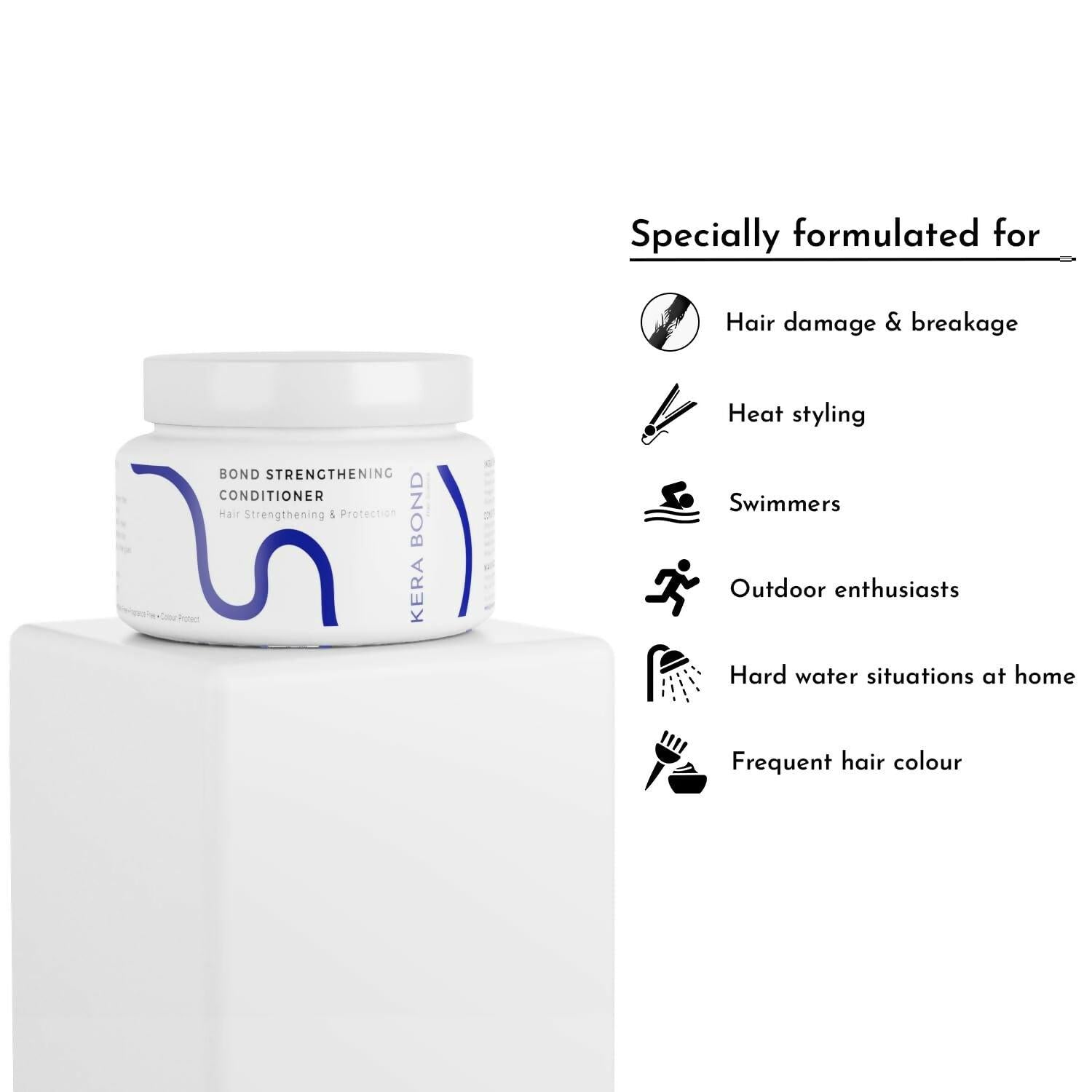 KERA BOND Hair Science Strengthening Conditioner For Damaged, Keratin Treated Hair, Colored or Bleached Hair